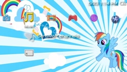 Size: 480x272 | Tagged: safe, artist:evilarticfox, rainbow dash, pegasus, pony, playstation portable, psp, theme