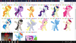 Size: 1366x768 | Tagged: safe, derpibooru import, screencap, applejack, bon bon, carrot top, derpy hooves, dj pon-3, fluttershy, golden harvest, octavia melody, pinkie pie, rarity, roseluck, sweetie drops, trixie, twilight sparkle, twilight sparkle (alicorn), vinyl scratch, alicorn, earth pony, pegasus, pony, unicorn, dab, derpibooru, meta