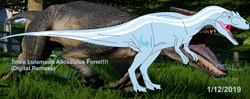 Size: 1280x505 | Tagged: safe, artist:djdinojosh, derpibooru import, trixie, dinosaur, pony, allosaurus, dinosaurified, race swap