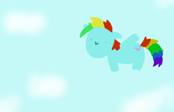 Size: 840x541 | Tagged: artist needed, safe, rainbow dash, pegasus, pony, cloud, flying, sky, solo