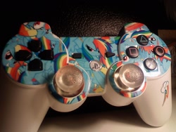 Size: 1600x1200 | Tagged: safe, artist:lightningbolt, rainbow dash, pony, controller, custom, irl, photo, playstation, playstation 3