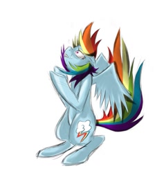 Size: 917x1024 | Tagged: safe, artist:insanitylittlered, rainbow dash, pegasus, pony, solo