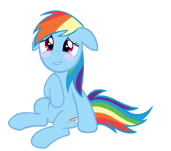 Size: 4000x3540 | Tagged: safe, artist:spikesmustache, rainbow dash, pegasus, pony, blushing, simple background, sitting, transparent background, vector