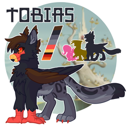 Size: 2975x2912 | Tagged: safe, artist:cosmichorse, derpibooru import, oc, oc only, oc:tobias(cosmichorse), griffon, beak, chest fluff, claws, ear fluff, fluffy, griffon oc, reference, reference sheet, simple background, solo, transparent
