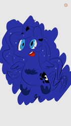 Size: 1440x2560 | Tagged: safe, artist:javajordan, princess luna, alicorn, pony, chibi, colored, sketch, solo, tiara