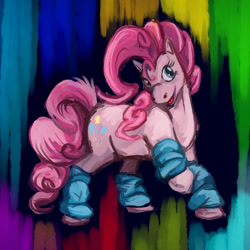 Size: 800x800 | Tagged: safe, artist:eclipseowl, pinkie pie, earth pony, pony, female, mare, pink coat, pink mane, simple background, solo