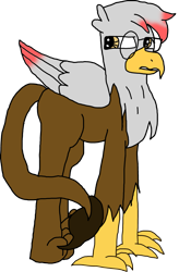 Size: 1917x2930 | Tagged: safe, artist:bluepi, artist:sparks the griffon, derpibooru import, oc, oc:sparks (griffon), griffon, annoyed, digital art, griffon oc, male, simple background, solo, traditional art, transparent background