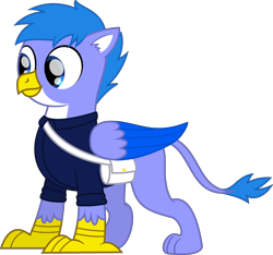 Size: 2421x2266 | Tagged: safe, artist:peternators, derpibooru import, oc, oc only, oc:feather cross, griffon, bag, clothes, griffon oc, male, simple background, solo, transparent background