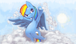 Size: 771x449 | Tagged: safe, artist:usappy-barkhaward, rainbow dash, pegasus, pony, female, solo