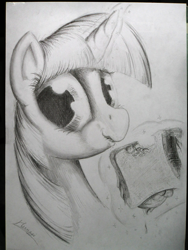 Size: 675x900 | Tagged: safe, artist:huussii, derpibooru import, twilight sparkle, sandwich, traditional art