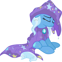 Size: 3000x3010 | Tagged: safe, artist:jeatz-axl, artist:kp-shadowsquirrel, derpibooru import, trixie, pony, unicorn, crying, female, high res, mare, sad, simple background, solo, transparent background, vector, wet