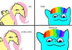 Size: 680x475 | Tagged: safe, fluttershy, rainbow dash, pegasus, pony, arnbow dah, dolan, flutehsy