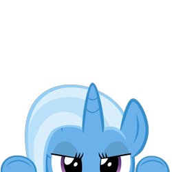 Size: 10000x10000 | Tagged: safe, artist:mrkat7214, derpibooru import, part of a set, trixie, pony, unicorn, absurd resolution, cute, diatrixes, lidded eyes, peeking, simple background, solo, soon, transparent background, underhoof, vector