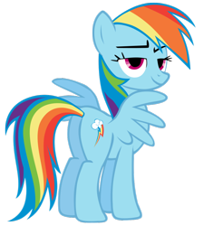 Size: 848x941 | Tagged: safe, edit, rainbow dash, pegasus, pony, bedroom eyes, butt, female, inverted mouth, looking at you, mare, plot, simple background, solo, transparent background, vector