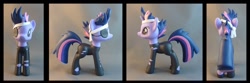 Size: 1206x400 | Tagged: safe, artist:krowzivitch, derpibooru import, twilight sparkle, pony, custom, eyepatch, future twilight, irl, photo, sculpture, solo