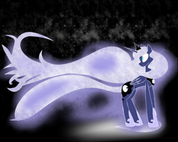 Size: 1280x1024 | Tagged: safe, artist:lunar-march, princess luna, alicorn, pony, female, horn, mare, solo, stars