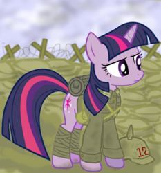 Size: 686x735 | Tagged: safe, artist:colorcopycenter, derpibooru import, twilight sparkle, military, soldier, trench, war, world war i