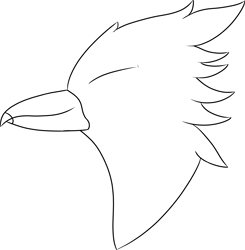 Size: 4895x5003 | Tagged: safe, artist:skylarpalette, derpibooru import, oc, oc only, oc:blitz, griffon, beak, black and white, bust, grayscale, griffon oc, monochrome, simple background, sketch, smiling, white background