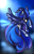 Size: 1024x1583 | Tagged: safe, artist:celliron, princess luna, alicorn, pony, flying, moon, night, solo