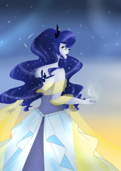 Size: 2893x4092 | Tagged: safe, artist:tanee13, princess luna, human, humanized, solo