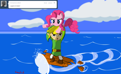 Size: 1280x778 | Tagged: safe, pinkie pie, earth pony, pony, link, nintendo, ponyville replies, the legend of zelda, toon link, tumblr