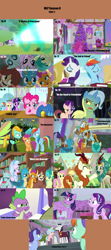 Size: 1760x3958 | Tagged: safe, artist:nightshadowmlp, derpibooru import, edit, edited screencap, screencap, applejack, autumn blaze, berry blend, berry bliss, chancellor neighsay, citrine spark, cozy glow, discord, fire quacker, fluttershy, gallus, huckleberry, lightning dust, november rain, ocellus, peppermint goldylinks, pinkie pie, rain shine, rainbow dash, rarity, rockhoof, sandbar, scootaloo, silverstream, sludge (g4), smolder, spike, starlight glimmer, trixie, twilight sparkle, twilight sparkle (alicorn), yona, alicorn, changedling, changeling, dragon, earth pony, griffon, hippogriff, kirin, pegasus, pony, unicorn, yak, a matter of principals, a rockhoof and a hard place, father knows beast, friendship university, road to friendship, school raze, season 8, sounds of silence, the end in friend, the hearth's warming club, the washouts (episode), what lies beneath, yakity-sax, spoiler:s08, angry, background pony, book, clothes, dragoness, female, filly, friendship student, hearth's warming tree, male, mane seven, mane six, mare, mlp season compilation, nervous, season 8 compilation, slime, stallion, student six, tree, uniform, wall of tags, washouts uniform, winged spike, yovidaphone