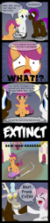 Size: 625x2750 | Tagged: safe, artist:da-goddamn-batguy, discord, pinkie pie, scootaloo, chicken, dodo, earth pony, pony, 4chan, comic, scootabuse, scootachicken