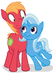 Size: 1032x1392 | Tagged: safe, artist:manateemckenzie, derpibooru import, big macintosh, trixie, earth pony, pony, male, shipping, stallion, straight, trixmac