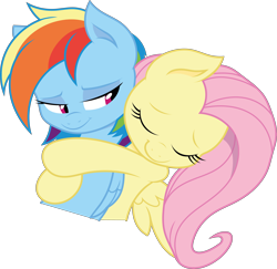 Size: 8341x8092 | Tagged: safe, artist:joey darkmeat, artist:tim015, fluttershy, rainbow dash, pegasus, pony, absurd resolution, female, flutterdash, hug, lesbian, shipping