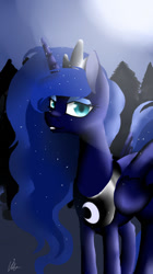 Size: 538x960 | Tagged: safe, artist:shafeles, princess luna, alicorn, pony, looking at you, smiling, solo