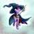 Size: 900x901 | Tagged: safe, artist:rule1of1coldfire, derpibooru import, twilight sparkle, pony, unicorn, cape, clothes, eyepatch, hat, mage, solo, witch hat