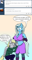 Size: 1280x2358 | Tagged: safe, artist:americananomaly, derpibooru import, derpy hooves, trixie, anthro, anthroquestria, breasts, pregnant