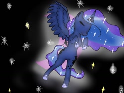 Size: 1024x768 | Tagged: safe, artist:swiftscribble, princess luna, alicorn, pony, female, horn, mare, simple background, solo