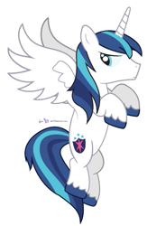 Size: 371x570 | Tagged: safe, artist:dm29, shining armor, alicorn, pony, unicorn, prince shining armor, race swap, solo