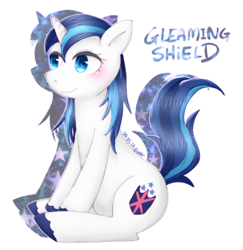 Size: 485x500 | Tagged: safe, artist:divided-s, gleaming shield, shining armor, pony, unicorn, rule 63, solo