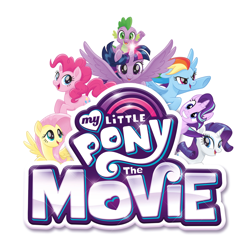 Size: 1838x1819 | Tagged: safe, derpibooru import, edit, fluttershy, pinkie pie, rainbow dash, rarity, spike, starlight glimmer, twilight sparkle, twilight sparkle (alicorn), alicorn, dragon, earth pony, pegasus, pony, unicorn, my little pony: the movie, background pony applejack, logo, op is a cuck, op is trying to start shit, shitposting, simple background, white background