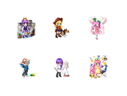 Size: 800x600 | Tagged: safe, derpibooru import, applejack, fluttershy, pinkie pie, rainbow dash, rarity, twilight sparkle, clothes, dress, gaia online, humanized, pixel art, skirt