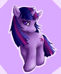 Size: 492x600 | Tagged: safe, artist:moferiah, derpibooru import, twilight sparkle, pony, unicorn, female, horn, mare, purple coat, purple mane, solo