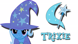 Size: 1920x1080 | Tagged: safe, artist:templarhappy, artist:triox404, derpibooru import, edit, trixie, pony, unicorn, cap, cutie mark, female, hat, mare, simple, vector, wallpaper, wallpaper edit