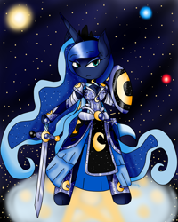 Size: 1024x1280 | Tagged: safe, artist:mongoosegoddess, princess luna, anthro, clothes, female, horn, purple coat, solo