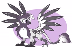 Size: 2048x1391 | Tagged: safe, artist:emberslament, derpibooru import, oc, oc only, griffon, adoptable, cute, griffon oc, simple background, spread wings, white background, wings