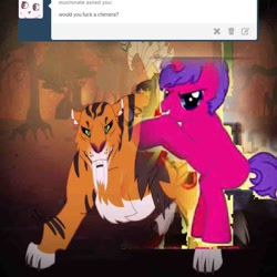 Size: 800x800 | Tagged: safe, chimera sisters, oc, chimera, pony creator, ask, bartini, low quality, multiple heads, needs more jpeg, shitposting, stylistic suck, three heads, tumblr, vulgar