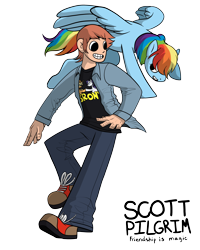 Size: 2400x3000 | Tagged: safe, artist:alexgoneloco, rainbow dash, pegasus, pony, crossover, high res, scott pilgrim