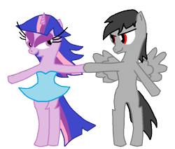 Size: 794x678 | Tagged: safe, artist:lorettafox, derpibooru import, discord, twilight sparkle, pegasus, pony, discolight, female, male, shipping, straight