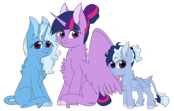 Size: 915x583 | Tagged: safe, artist:sagittariuszodiac, derpibooru import, edit, trixie, twilight sparkle, twilight sparkle (alicorn), oc, oc:bellatrix, alicorn, pony, chest fluff, cloven hooves, family, female, filly, leonine tail, lesbian, magical lesbian spawn, offspring, parent:trixie, parent:twilight sparkle, parents:twixie, shipping, simple background, transparent background, twixie, unshorn fetlocks