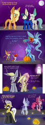 Size: 1000x2770 | Tagged: safe, artist:heir-of-rick, derpibooru import, bon bon, derpy hooves, dinky hooves, fluttershy, lyra heartstrings, pinkie pie, rainbow dash, rarity, scootaloo, sweetie drops, trixie, twilight sparkle, oc, oc:captain, oc:radiant spark, breezie, crystal pony, monster pony, original species, tatzlpony, aurora dash, breeziefied, clarity, comic, flutterbat, golem, hidden cane, holiday, miss pie's monsters, nightmare night, species swap, tatzljack, twiceratops, twilight breezie