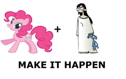 Size: 1336x839 | Tagged: safe, pinkie pie, earth pony, pony, edna and harvey the breakout, edna konrad, exploitable meme, harvey, make it happen, meta