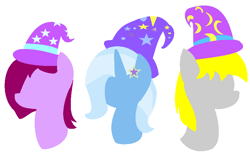 Size: 815x525 | Tagged: safe, artist:irina2005, derpibooru import, fuchsia blush, lavender lace, trixie, pony, equestria girls, rainbow rocks, equestria girls ponified, female, minimalist, ponified, trixie and the illusions