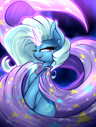 Size: 2500x3300 | Tagged: safe, artist:madacon, derpibooru import, trixie, pony, unicorn, color porn, female, magic, mare, solo, trixie's cape