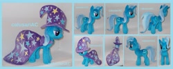 Size: 3600x1436 | Tagged: safe, artist:calusariac, derpibooru import, trixie, pony, cape, clothes, hat, irl, photo, plushie, solo, trixie's cape, trixie's hat